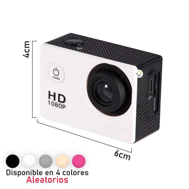 Cámara Deportiva Go Pro Full HD 1080p. Acuática Sumergible Mini DV